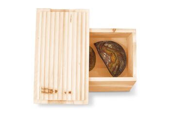 Boîte à pain Boîte à pain - Brex - en bois massif avec planche à découper intégrée - pin non traité 5
