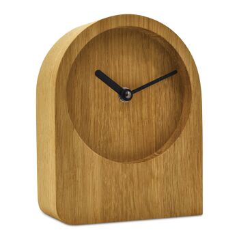 Dom - Horloge de table en chêne avec mouvement à quartz - Chêne huilé - Noir 1