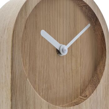 Dom - Horloge de table en chêne avec mouvement à quartz - Chêne huilé - Noir 3