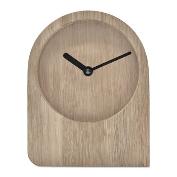 Dom - Horloge de table en chêne avec mouvement à quartz - chêne non traité - blanc 4