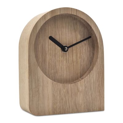 Dom - Oak table clock with quartz movement - Untreated oak - Black