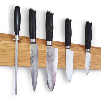 Pete - magnetic oak knife strip