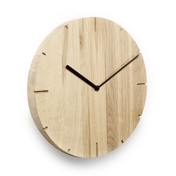 Solid - horloge murale en bois massif avec horloge radio - Pin cembro suisse non traité 4