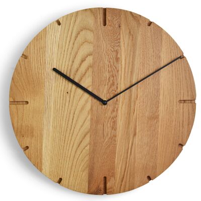 Loft - Reloj de pared de madera XL de madera maciza - roble aceitado