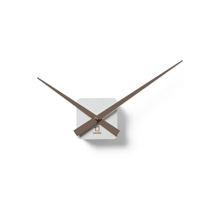 Wall clock/hand clock Minor NatuhrⓇ - White - Brown grey