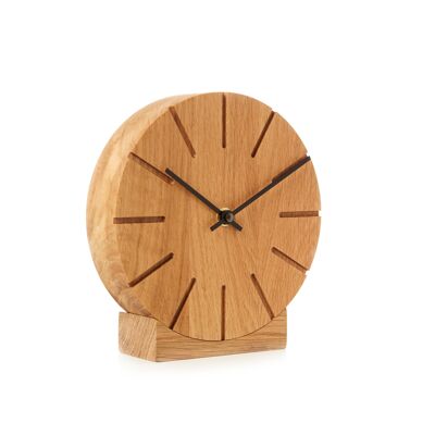 Boom - reloj de mesa/pared con movimiento de cuarzo - roble aceitado - negro