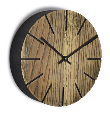 Boom - Horloge de table/murale avec mouvement à quartz - Chêne non traité - Noir 2