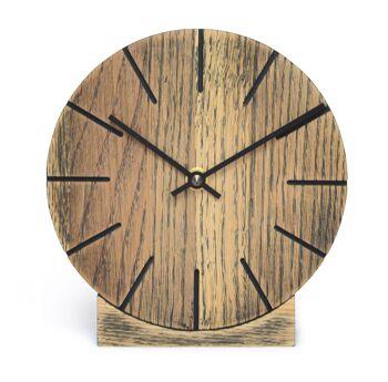 Boom - Horloge de table/murale avec mouvement à quartz - Chêne non traité - Noir 3