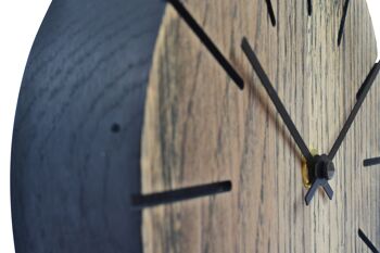 Boom - Horloge de table/murale avec mouvement à quartz - Chêne non traité - Noir 5