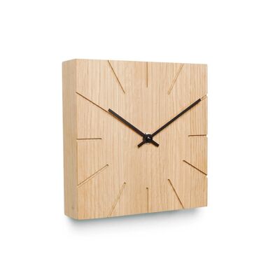 Beam - Table/Wall Clock with Quartz Movement - Untreated Oak - Black