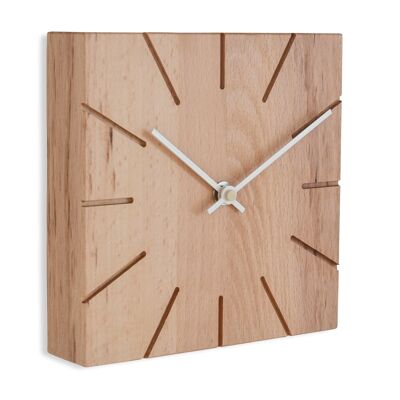 Beam - table/wall clock with quartz movement - beech oiled - white
