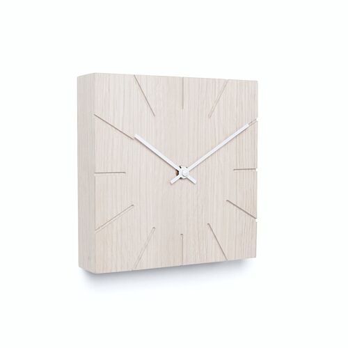 Beam -  Tisch-/Wanduhr mit Quarz-Uhrwerk - Eiche gekalkt - Weiß