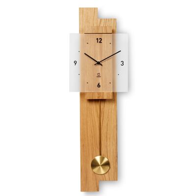 Reloj de péndulo natuhr madera maciza - roble aceitado - movimiento de cuarzo