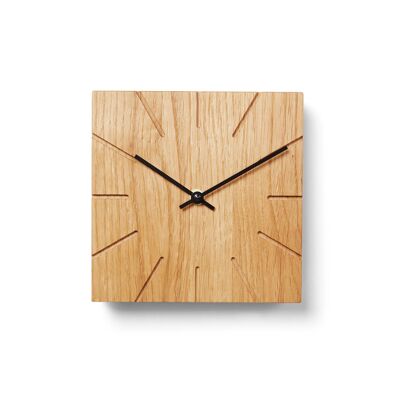 Beam - Quartz Table/Wall Clock - Smoked Oak - Black