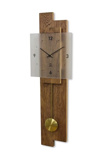 Horloge pendule natuhr bois massif - chêne blanchi - mouvement radio piloté 3