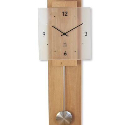 Orologio a pendolo in legno massello natuhr - faggio oliato - movimento al quarzo