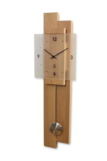 Horloge à pendule natuhr en bois massif - pin cembro non traité - horlogerie radio 4