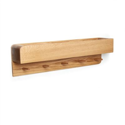 Porter - wardrobe & shelf made of solid oak - oak oiled - 50 cm length