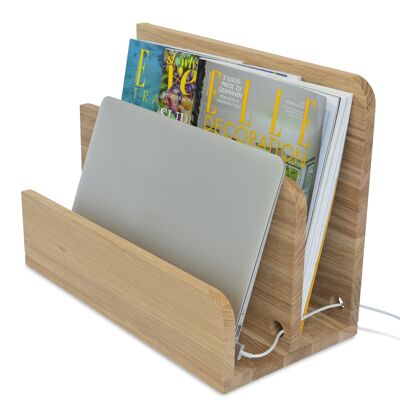 Newspaper rack & organizer made of solid oak or beech wood - Tidy - Natuhr® - oak oiled