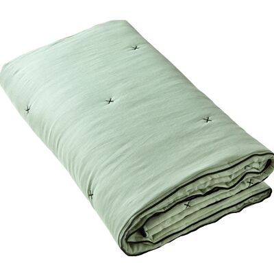 CARLINA quilted bedspread Almond green and black bumblebee 225x280 cm