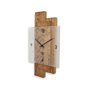 Eichwald - Horloge murale en chêne massif avec mouvement à quartz - Chêne cérusé 5