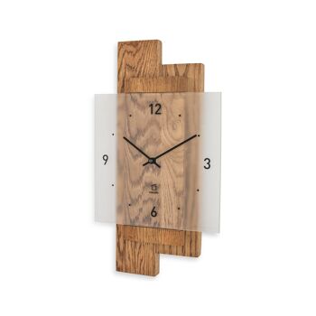 Eichwald - Horloge murale en chêne massif avec mouvement à quartz - Chêne cérusé 6