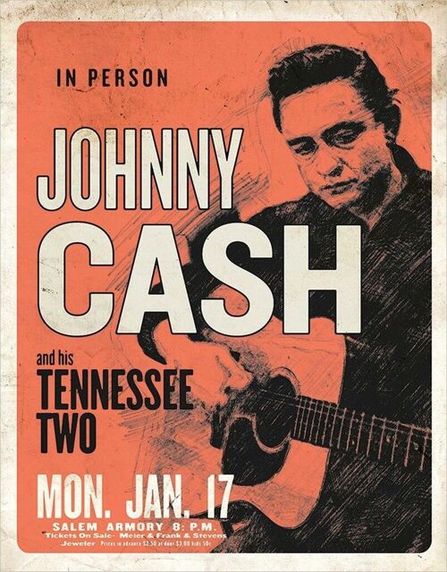 Blechschild JOHNNY CASH & His Tennessee Two