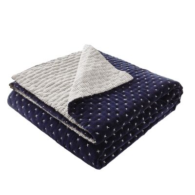 MALO Quilted Bedspread Navy Blue 170x260cm