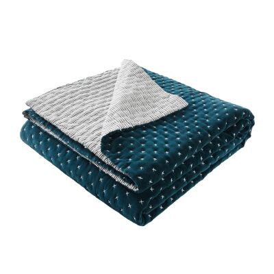 MALO quilted bedspread Petrol blue 170x260 cm