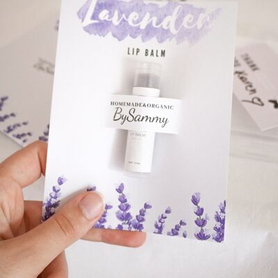 Lavender Lip Balm Holder para Canva, tarjetas de bálsamos labiales, tarjetas imprimibles, arte digital, plantillas de Canva
