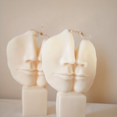 Zuneigung weiße Sojakerze | Geschenk zum Valentinstag | Paargeschenke | Jubiläumsgeschenke | Ästhetik | Dekorative Kerze | Minimalistische Wohnkultur