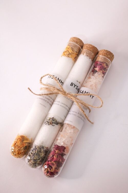 Bath Salts Gift Set , Aromatherapy Bath and Body Gift Set, Spa Pamper Gift, Glass Test Tubes, Party Favors, Bridal Shower, Wedding Favors