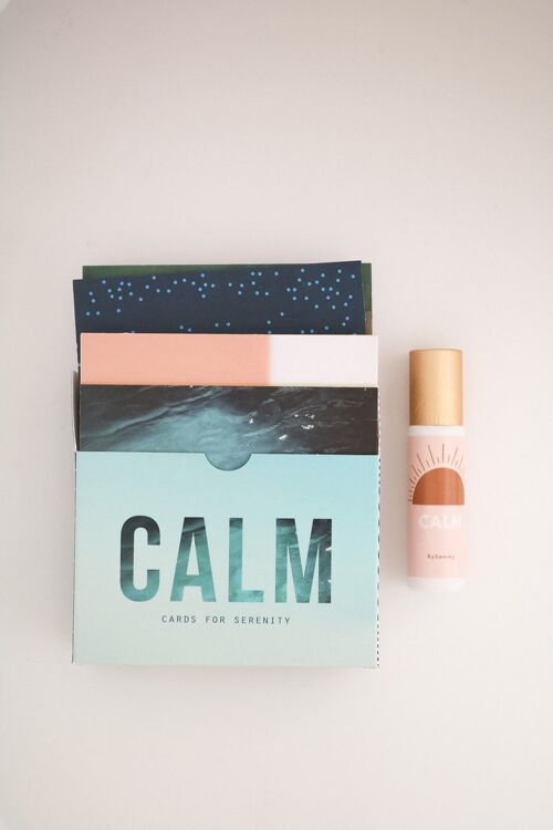Calm Gift Box | Calm cards for serenity | Calm perfume oil | Lavender perfume oil | Calming gift set