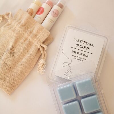 Lip Balm Gift Set | Waterfall Blooms Soy Wax Bars | Honey, Rose, Coconut | gift set | natural | homemade skincare | lip treatment | organic - 1 Lip Balm (£6.99)