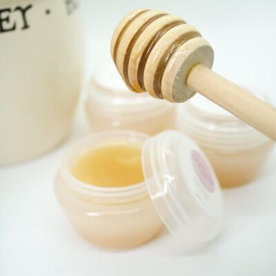 Lip Scrub a base di miele, prodotto per le labbra, trattamento per le labbra, maschera per le labbra, cura della pelle organica, naturale, fatta in casa, eco-friendly, zucchero per le labbra, sale marino, Regno Unito