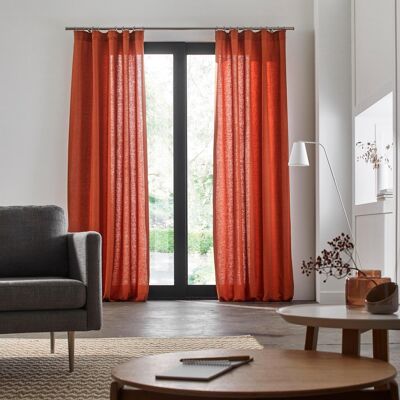 CARLINA Terracotta Gathering Tape Curtain 144x280 cm