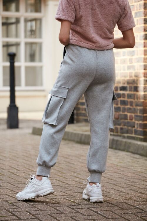 GREY MARL LUXURY CARGO JOGGERS - Grey