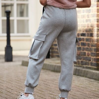 GREY MARL LUXURY CARGO JOGGERS - Grey