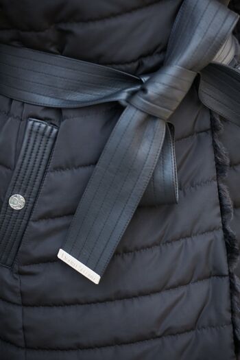 MANTEAU NOIR RÉVERSIBLE EN FOURRURE ET MATELASSÉ - Noir 3