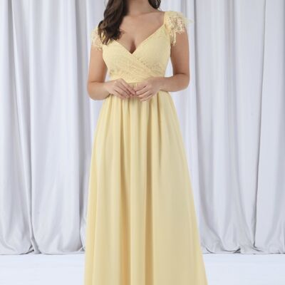 ROBE D'OCCASION EN DENTELLE ENVELOPPÉE JAUNE - Jaune