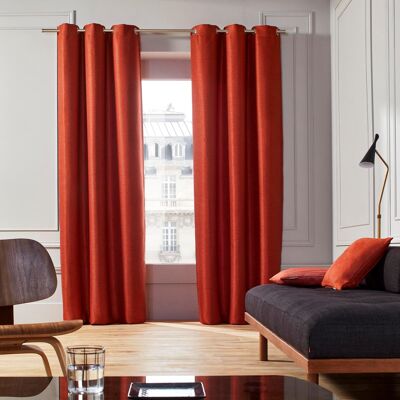 COCONUT Brick orange eyelet curtain 200x277 cm