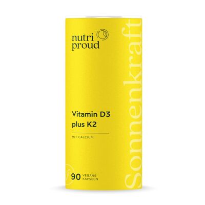 Energía solar: Vitamina D3 1000 UI con K2 + calcio