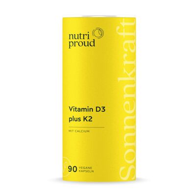 Potere solare: vitamina D3 1000 UI con K2 + calcio