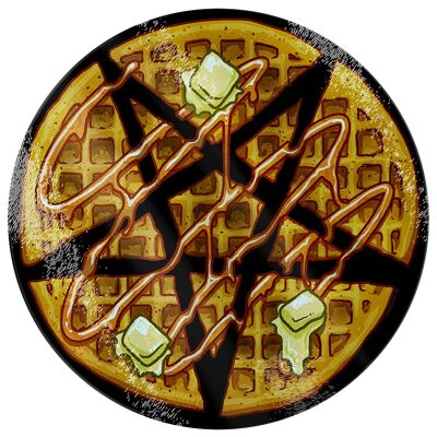 Pentagram Diner - Waffles Glass Chopping Board