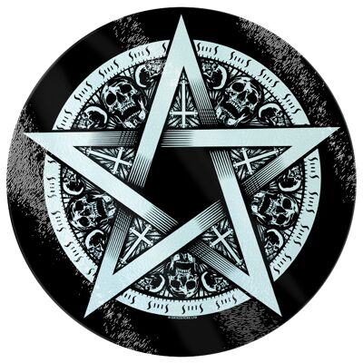 Pentagram Star Circular Glass Chopping Board