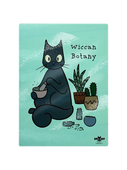 Spooky Cat Wiccan Botany Small Rectangular Chopping Board