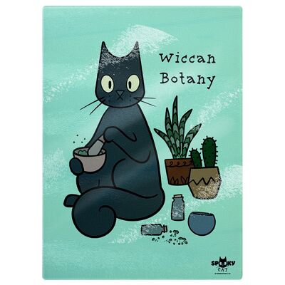 Spooky Cat Wiccan Botany Tabla de cortar rectangular pequeña