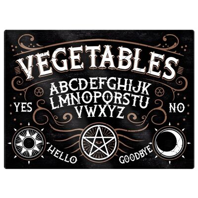 Planche à découper rectangulaire lisse en verre de légumes Ouija