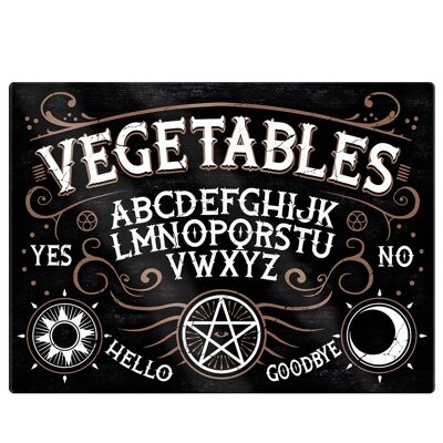 Tagliere rettangolare liscio in vetro Ouija di verdure