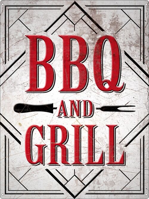 BBQ And Grill Large Tin Sign